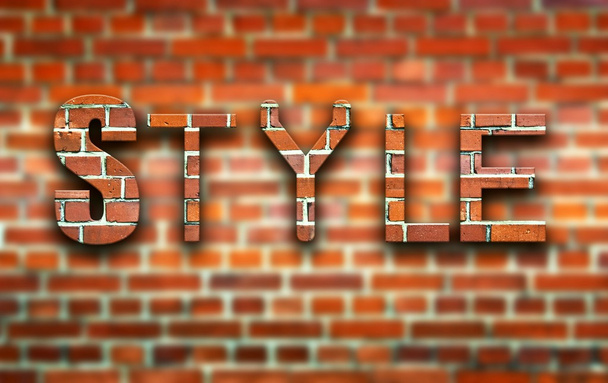 Style made of bricks creative illustration - Foto, imagen