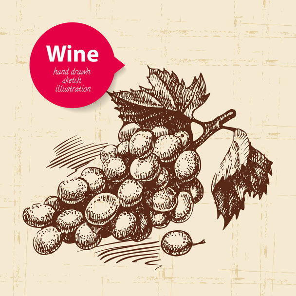 wijn vintage achtergrond met banner - Vector, afbeelding