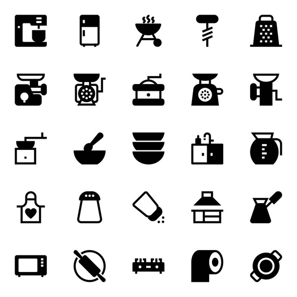 Glyph icons for kitchen. - Vector, Image