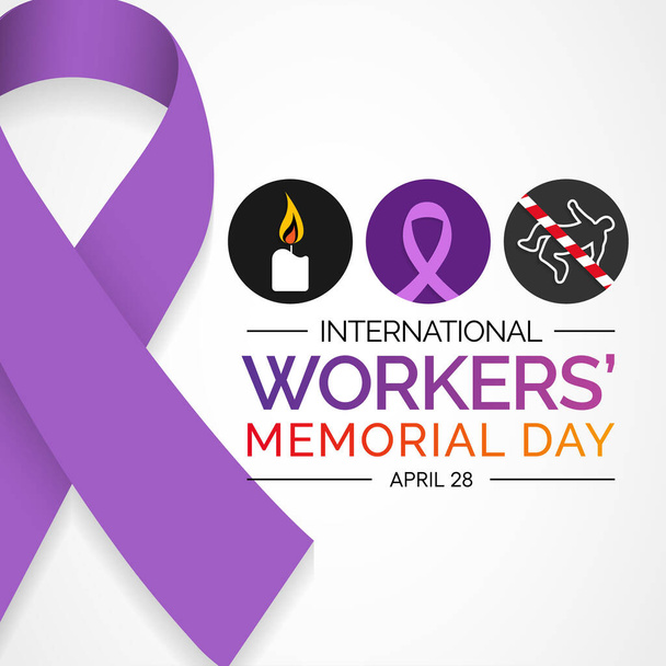 Εικονογράφηση διάνυσμα για το θέμα της Διεθνούς Ημέρα Μνήμης Εργαζομένων παρατηρείται κάθε χρόνο στις 28 Απριλίου σε όλο τον κόσμο. - Διάνυσμα, εικόνα