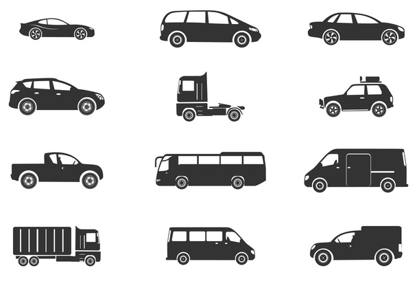Набор значков транспортных средств
 - Вектор,изображение