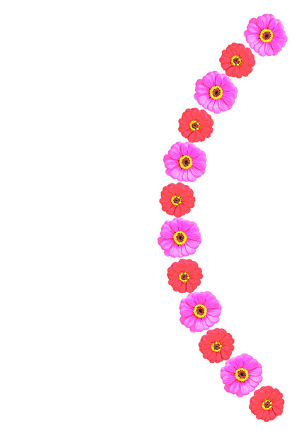 Sommer helle Rahmen mit floralen Motiven - Gerbera-Blumen. Einband für ein Buch oder Notizblock, Postkarte. Das Format DIN A4 ist vertikal. Illustration auf weißem Hintergrund - Vektor, Bild