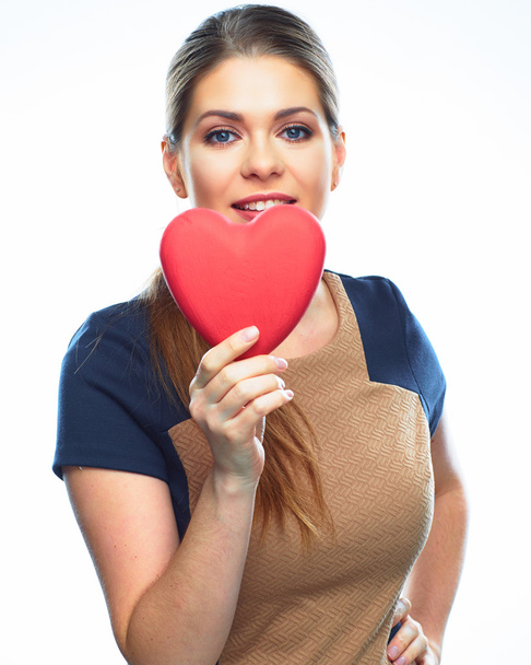 Woman holding heart - Foto, imagen