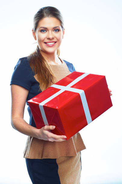 Model holds gift box - Photo, Image