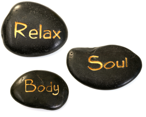 relax body soul stones isolated on white - beauty treatment - Photo, Image