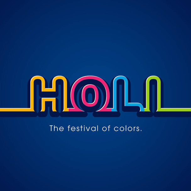 Ilustracja Holi Festival z kolorowym skomplikowanym wektorem kaligrafii. - Wektor, obraz