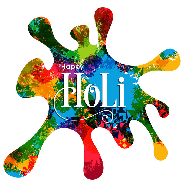 Ilustración del Festival Holi con colorido intrincado vector de caligrafía. - Vector, imagen