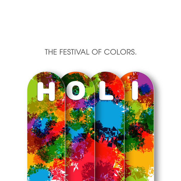 Illustrazione del Festival di Holi con colorato vettore calligrafia intricata. - Vettoriali, immagini