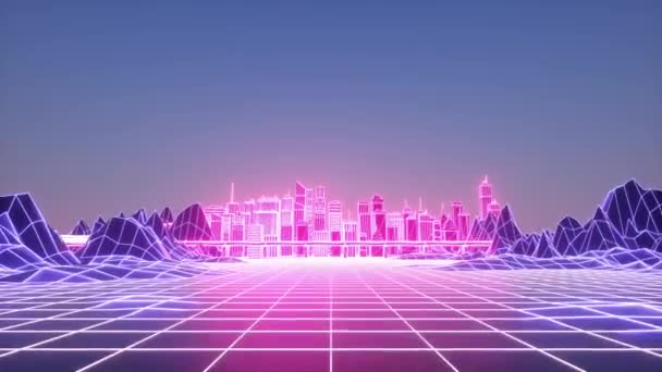 Futurystyczna cyfrowa animacja inteligentnego miasta. Koncepcja biznesowa i technologiczna animacja 4K 3D - Materiał filmowy, wideo