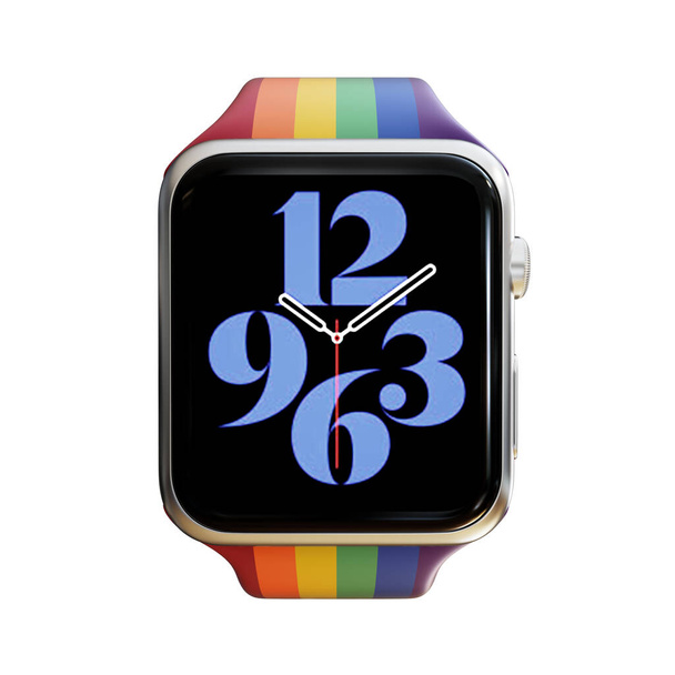 Apple ρολόι SmartWatch με Pride Edition Sport Band σειρά 6, από ανοξείδωτο χάλυβα - Φωτογραφία, εικόνα