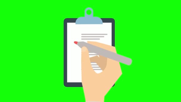 Check List hand writing vector animation. concept of survey, online quiz, completed things or done test, feedback. - Footage, Video