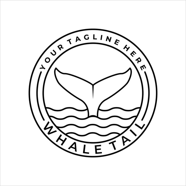 linea coda di balena arte minimalista logo vettoriale disegno illustrazione - Vettoriali, immagini