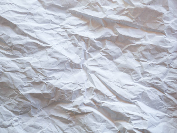 crumpled white paper background, used sheet paper - Photo, Image