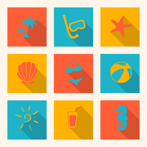 Vector Summer Holiday Icons - Vettoriali, immagini