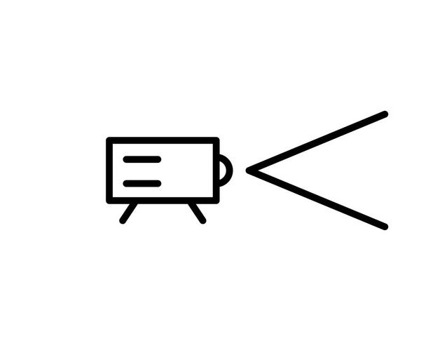 Icono de signo de proyector de vídeo en estilo plano. Ilustración vectorial del dispositivo de presentación cinematográfica sobre fondo blanco aislado. Concepto empresarial de conferencia. - Vector, imagen