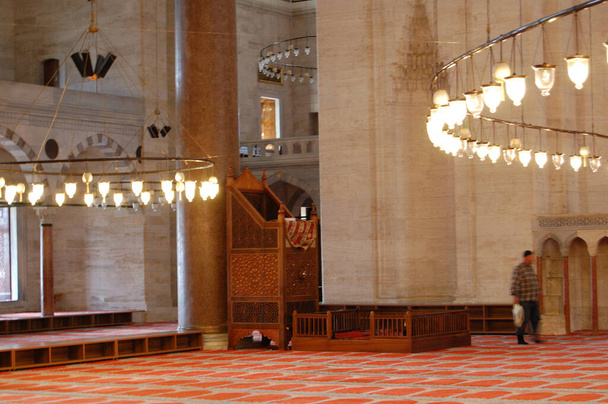 Widok na główne miejsca i zabytki Stambułu (Turcja). Meczet Sulejmaniye - Zdjęcie, obraz