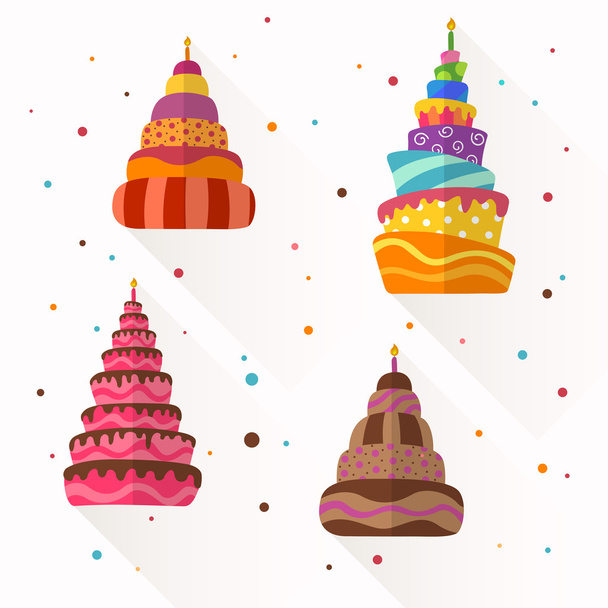 Vector Abstract Birthday Cakes - Vector, Image