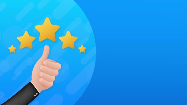 Thumbs up. Customer evaluation. Customer review rating. Stock illustration. Motion design. - Footage, Video