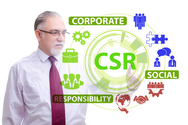 Concept of CSR - corporate social responsibility with businessma - Photo, Image