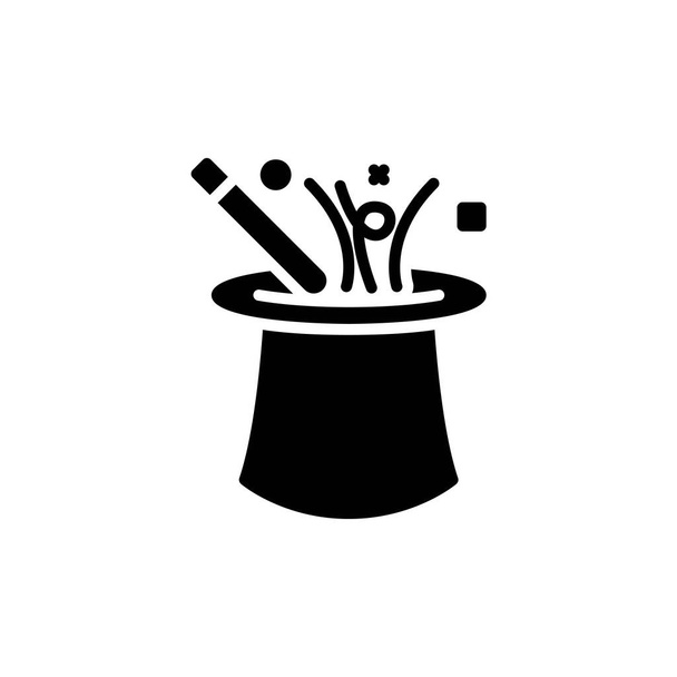 sombrero mágico sólido Icon.carnival y vector de herramientas ilustración sobre fondo blanco - Vector, imagen
