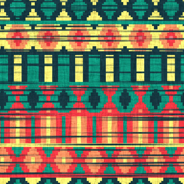 Zökkenőmentes Kilim Rug Square Pixel Pattern Print - Fotó, kép