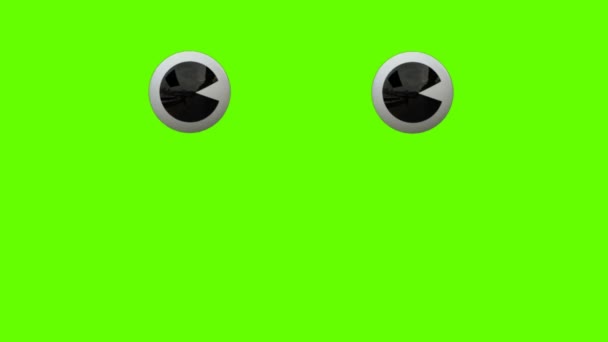 Vicces Animáció Szemgolyók Reakciók - Cartoon Eyes Animation on Green Screen Matte Háttér 4K Stock Footage. - Felvétel, videó