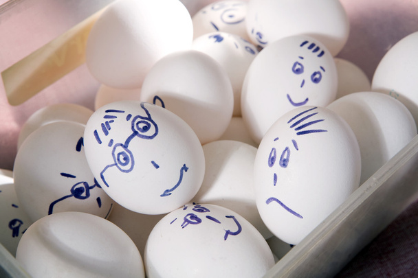 Eggs cover with drawings - Foto, Imagen