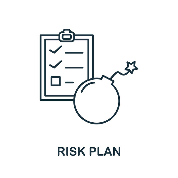 Risk Planı simgesi. Risk yönetimi koleksiyonundan basit bir unsur. Web tasarımı, şablonlar, bilgi grafikleri ve daha fazlası için yaratıcı Risk Planı simgesi - Vektör, Görsel
