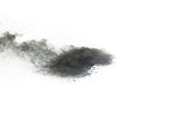 Explosion de poudre rose sur fond noir. Nuage coloré. La poussière colorée explose. Peinture Holi. - Photo, image