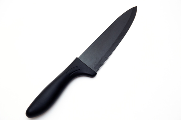 ensemble de couteau de cuisine de luxe noir isolé sur blanc  - Photo, image
