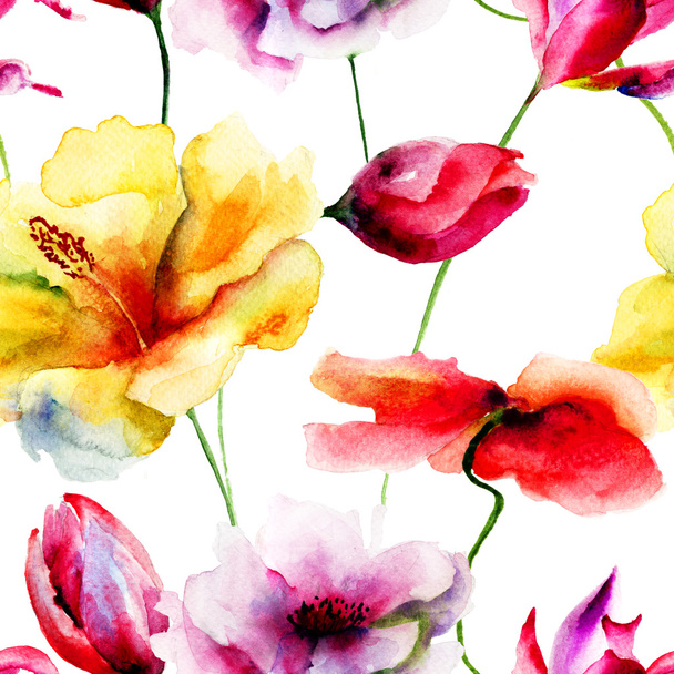 Floral seamless pattern - Zdjęcie, obraz