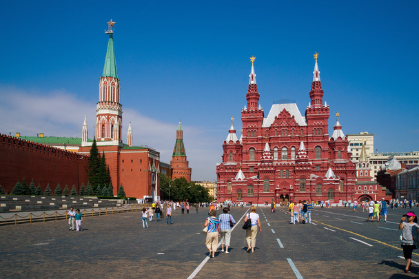Tourists walking on Red Square in Moscow, Russia - Photo, Image