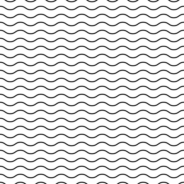 Seamless black and white pattern with waves. Minimalistic design - Vector, Image