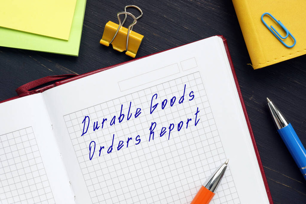 Business concept meaning Durable Goods Orders Report with phrase on the page - Photo, Image