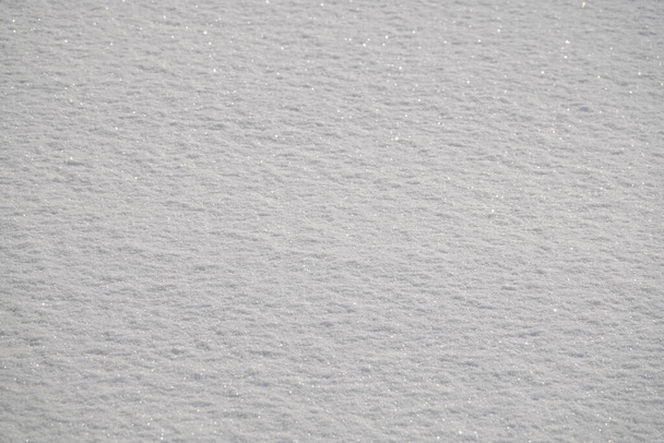 Śnieg leży w równej warstwie i świeci w słońcu - Zdjęcie, obraz