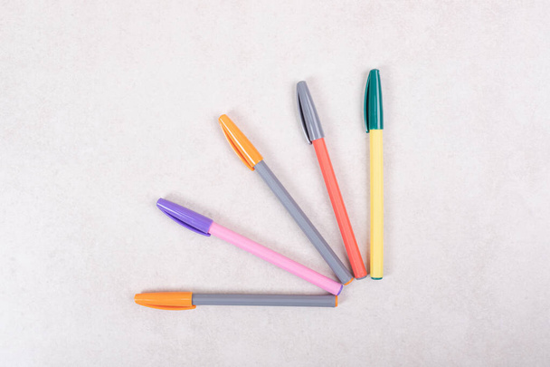 Colorful marker pens on white background - Photo, Image