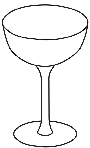 Élégant dessin à la main doodle dessin animé style faire face martini margarita cocktail verre vecteur illustration. Pour carte de fête, invitations, affiches, menu de bar ou recette de livre de cuisine alcoolisée - Vecteur, image