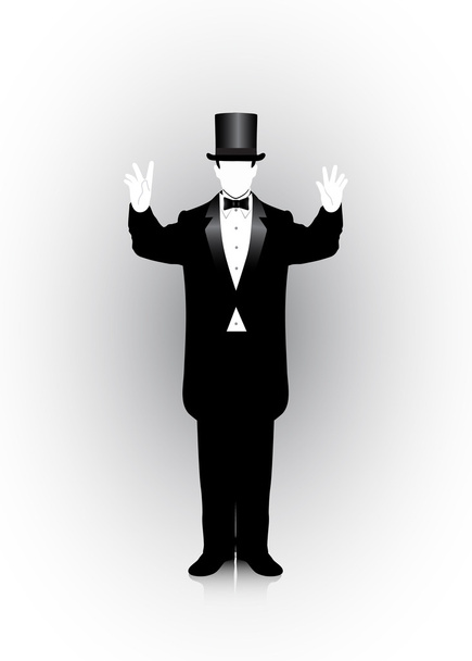 Magician showing performance - Vector, Image