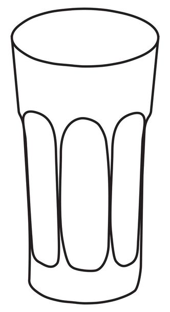Elegante dibujado a mano doodle estilo de dibujos animados Collins Highball refrigerador vaso copa larga cóctel cristal vector ilustración. Para tarjetas, invitaciones, carteles, menú de bar o receta de libro de cocina de alcohol - Vector, Imagen
