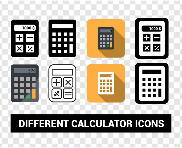 Imagen vectorial. Diferentes iconos de una calculadora Imagen para diferentes usos de fondo. - Vector, imagen