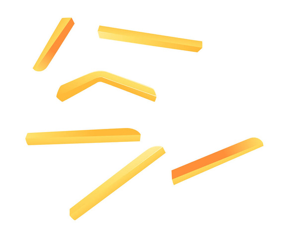 Papas fritas comida rápida vector ilustración sobre fondo blanco - Vector, Imagen