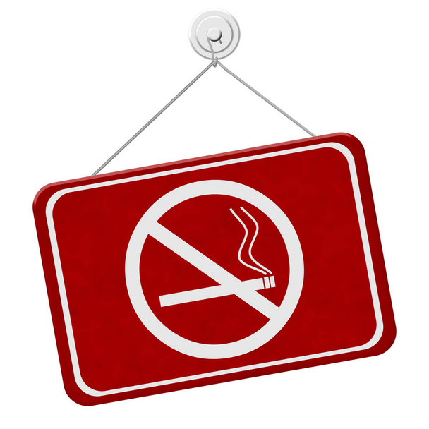 No fumar icono rojo y blanco signo aislado en blanco  - Foto, Imagen