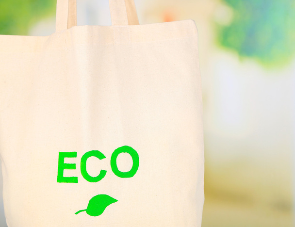 Eco bag on nature background - Фото, зображення