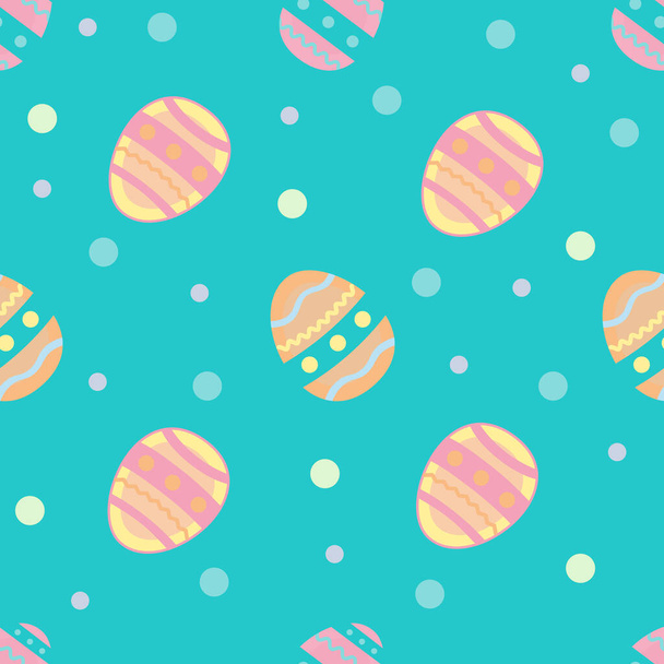 Easter eggs pattern- decorated eggs vector in pastel colors. Background template, seamless pattern. - Vector, Image