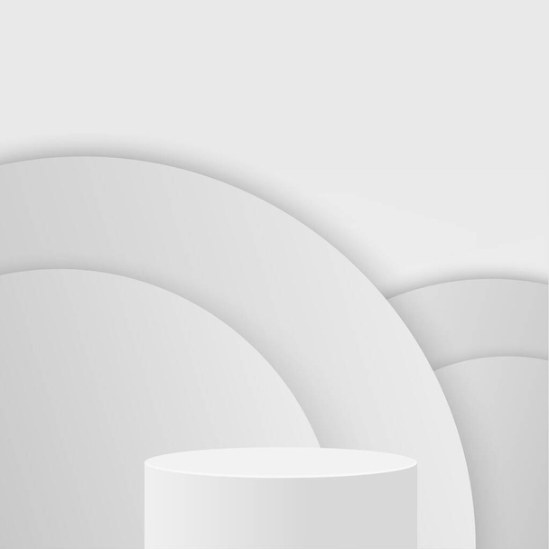 Abstract background with white color geometric 3d podiums. Vector illustration. - Διάνυσμα, εικόνα