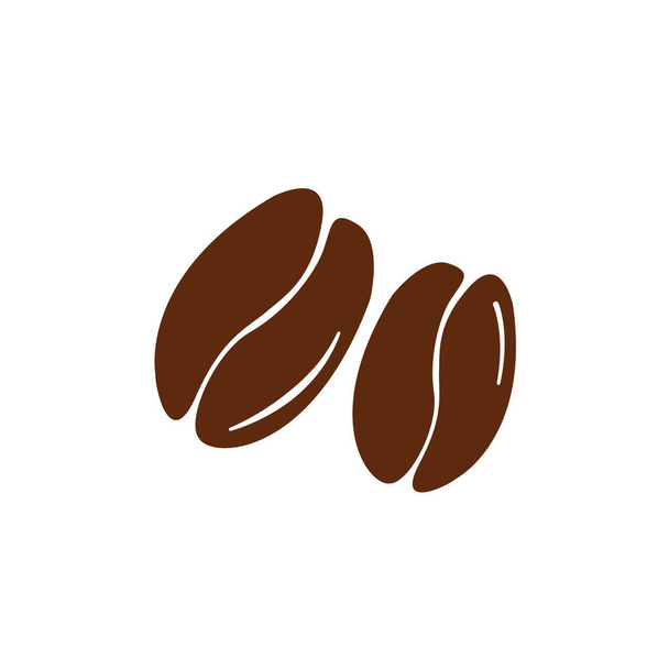 Braune Kaffeebohnen Symbol auf weißem Hintergrund - Vektor, Bild