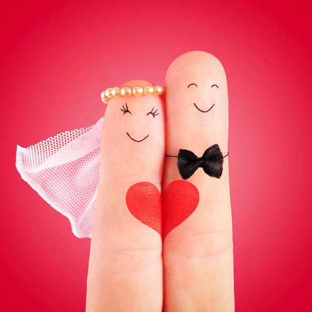 Newlyweds with heart - Photo, Image