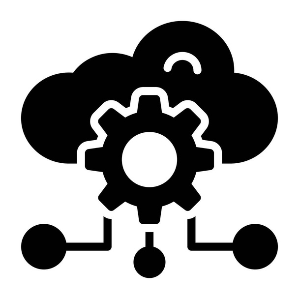 Převod s cloudem, návrh ikon nastavení cloudu - Vektor, obrázek