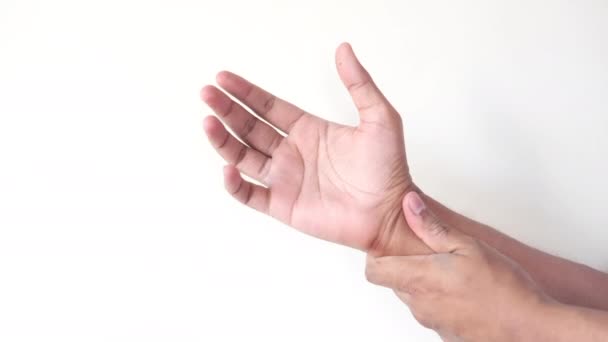 Mann erleidet Schmerzen in der Hand aus nächster Nähe  - Filmmaterial, Video