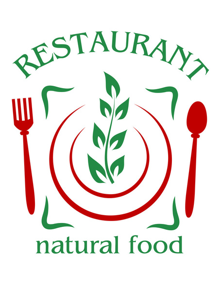 Natural food restaurace ikona - Vektor, obrázek